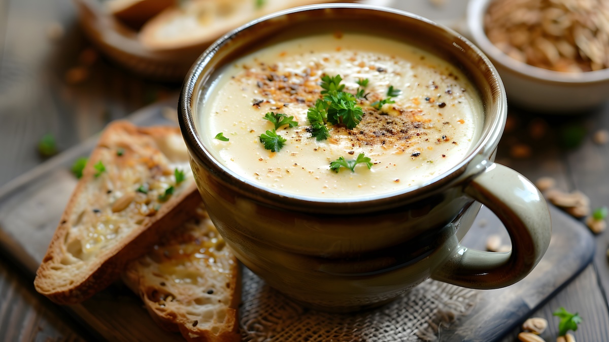 Ideal zur kalten Jahreszeit: Pikante Kärntnermilch-Suppe mit geröstetem Roggenbrot